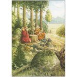 Postkarte - Alte Frauen Kartenspielen im Wald - Inge Löök